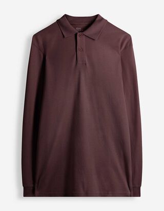 Langarmshirt - Polokragen - Beere