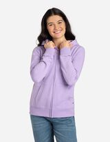 Tepláková bunda - Kapucňa s tunelovým sťahovaním - fialovy