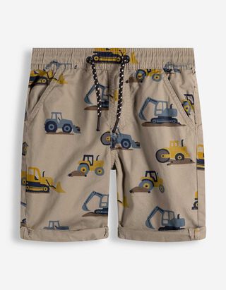 Shorts - Allover-Muster - Beige