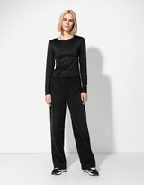 koszulka z długim rękawem - Slim Fit - czarny