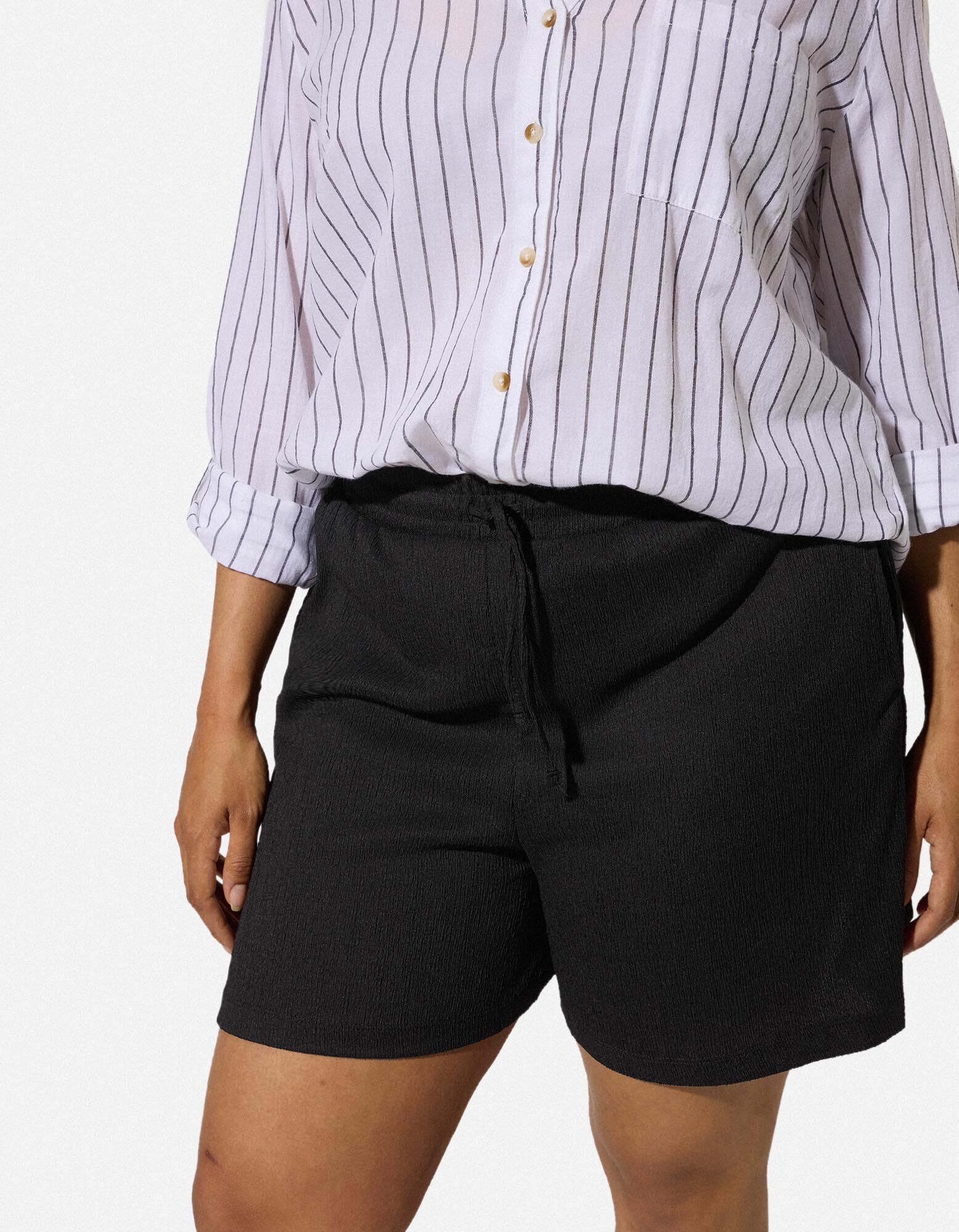 Pantaloncini - Miscela di materiali - Nero