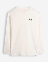 T-shirt &agrave; manches longues - Coupe oversize - Blanc cass&eacute;