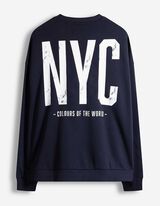 Sweatshirt - Frontprint - dunkelblau