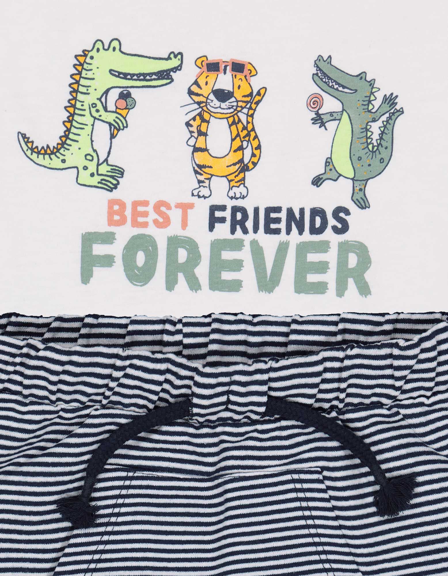Lot d'un T-shirt et d&rsquo;un pantalon - Imprim&eacute; - blanc
