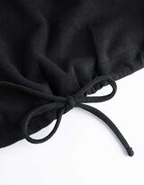 Sweatshirt - Tunnelzug am Saum - schwarz