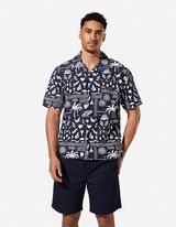 Chemise - Imprim&eacute; all-over - bleu fonc&eacute;