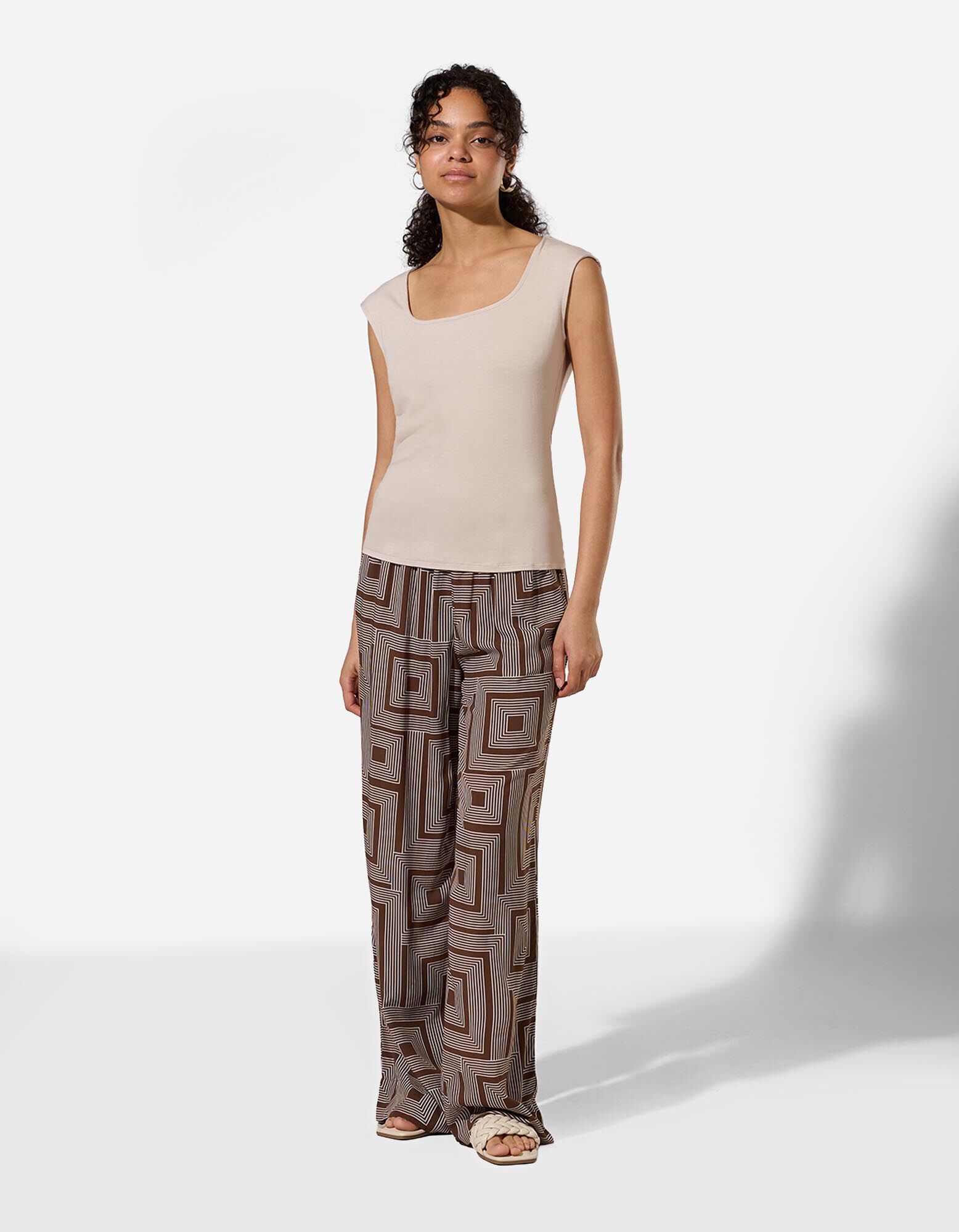 T-shirt - Viscose - Beige