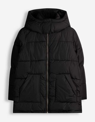 Outdoorjacke - Material-Mix - Schwarz