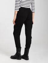 Pantaloni jogging - Buzunare patch - Negru