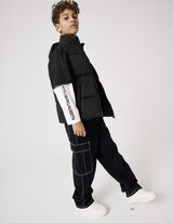 Cargobroek - Contrastnaden - zwart