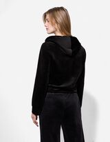 Dukserica sa kapuljačom - Somot - crno