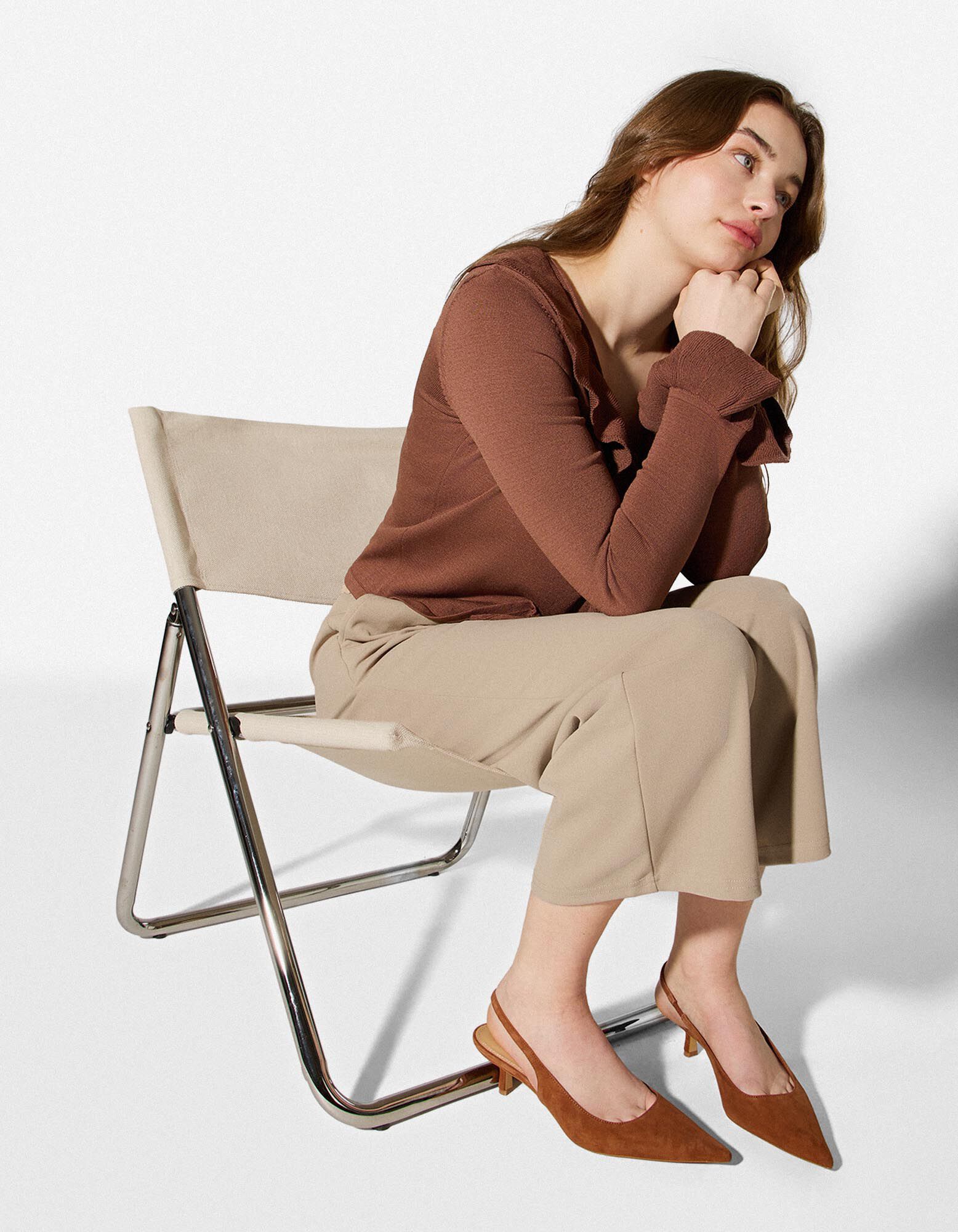 Broek - Elastische sluiting - bruin