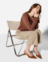Broek - Elastische sluiting - bruin