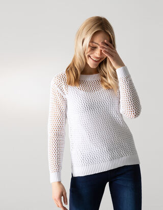 Pull-over - Coupe Regular Fit - blanc