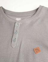 Tričko s dlhými rukávmi - Nášivka - tmavozelena