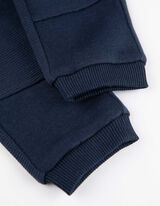 Pantaloni jogging - Structură cu nervuri - Albastru inchis