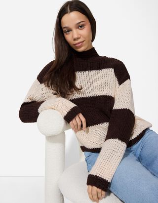 Pulóver - Kötött ruha - sötétbarna