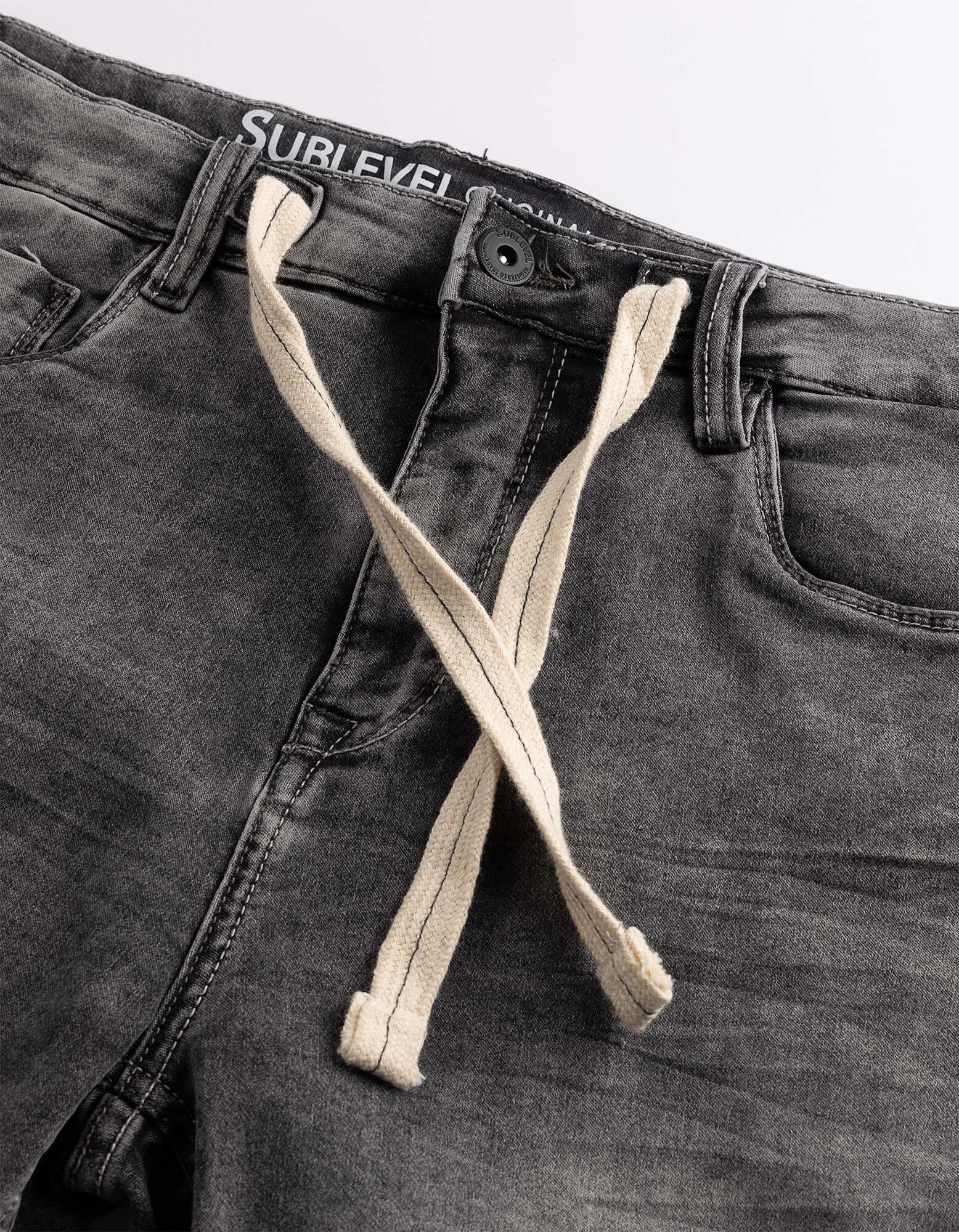 Short - D&eacute;tail nou&eacute; - Gris