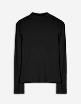 Maglia a manica lunga - Collo a mosca - nero