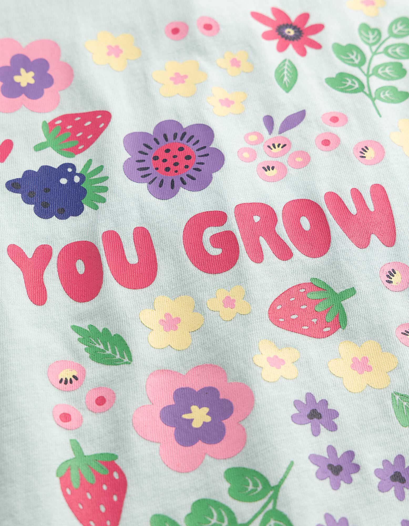 T-shirt - Print op rug - Turkoois