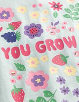 T-shirt - Print op rug - Turkoois