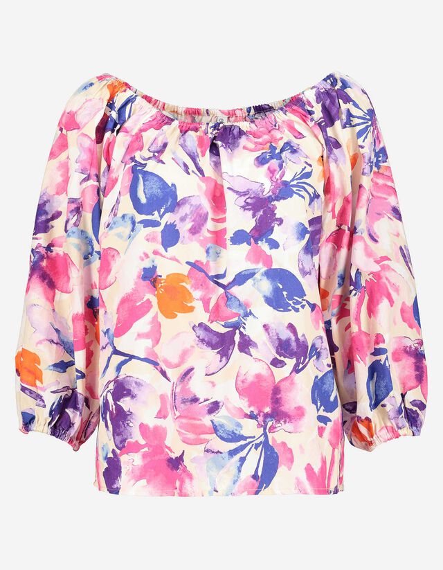 Blouse - Bloemenmotief - pink