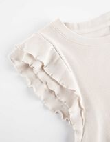 Top - Volant - bianco