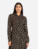 Blusenkleid - Viskose - schwarz