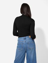 Majica dolg rokav - Vsebnost modala - crna