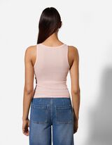 Cropped Top - Gerippt - rosa