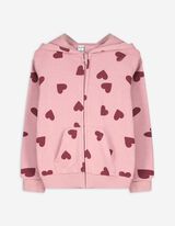 Sweatjacke - Allover-Print - pink