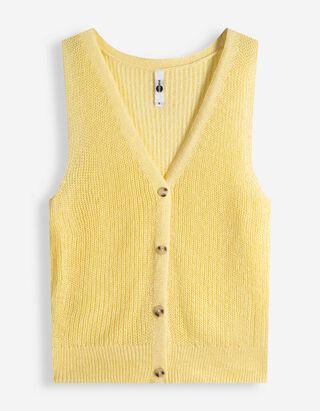 Stricktop - Knopfleiste - hellgelb