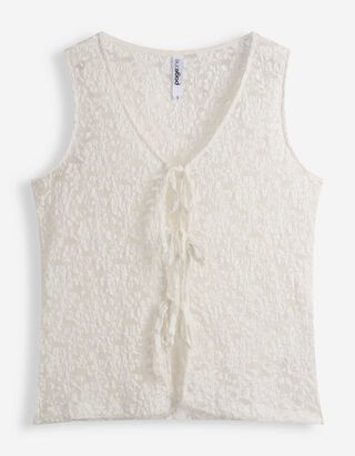 Top - Stretchanteil - Off-White