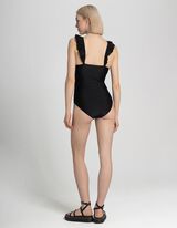 Jednodielne plavky - Vatované košíčky - cierna