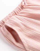Pantalon - Structure gaufr&eacute;e - Rose