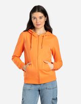 Tepláková bunda - Kapucňa s tunelovým sťahovaním - oranzova