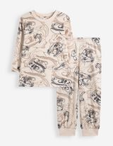 Pyjama set van shirt en broek - Motief all-over - Beige
