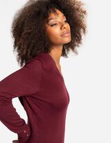 Tričko s dlhými rukávmi - LENZING™ ECOVERO™ - tmavocervena