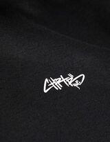 bluza z kapturem - nadrukowany przekaz - czarny