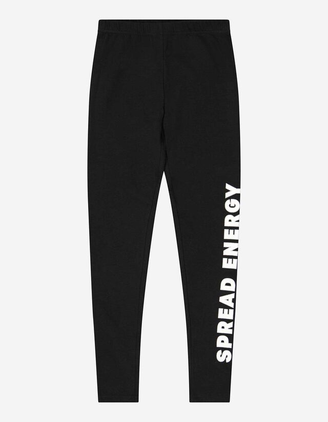 Legging - Feliratos nyomott minta - fekete