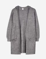 Longcardigan - Rippstrick - grau