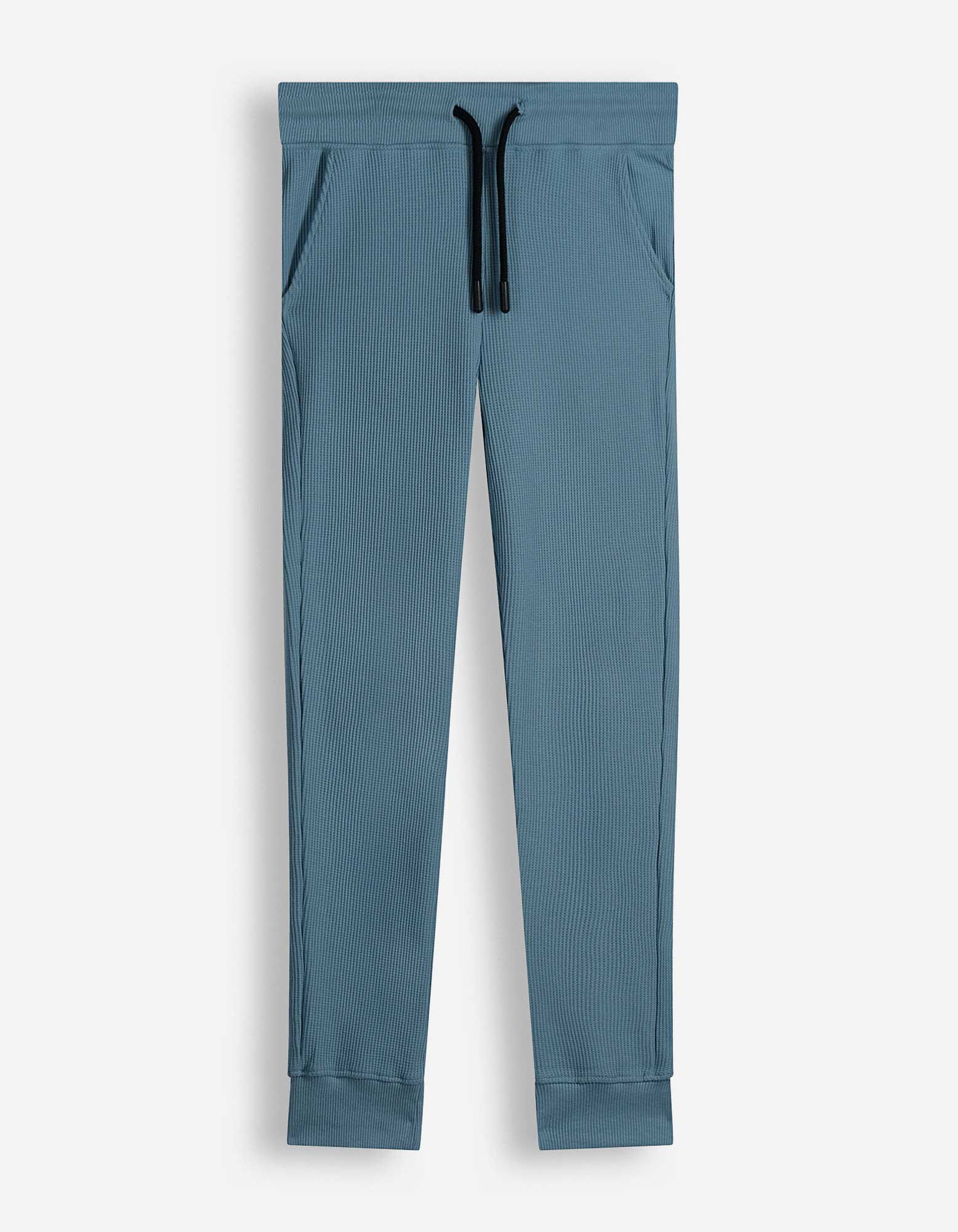 Sweater en broek set - Wafelstructuur - blauw