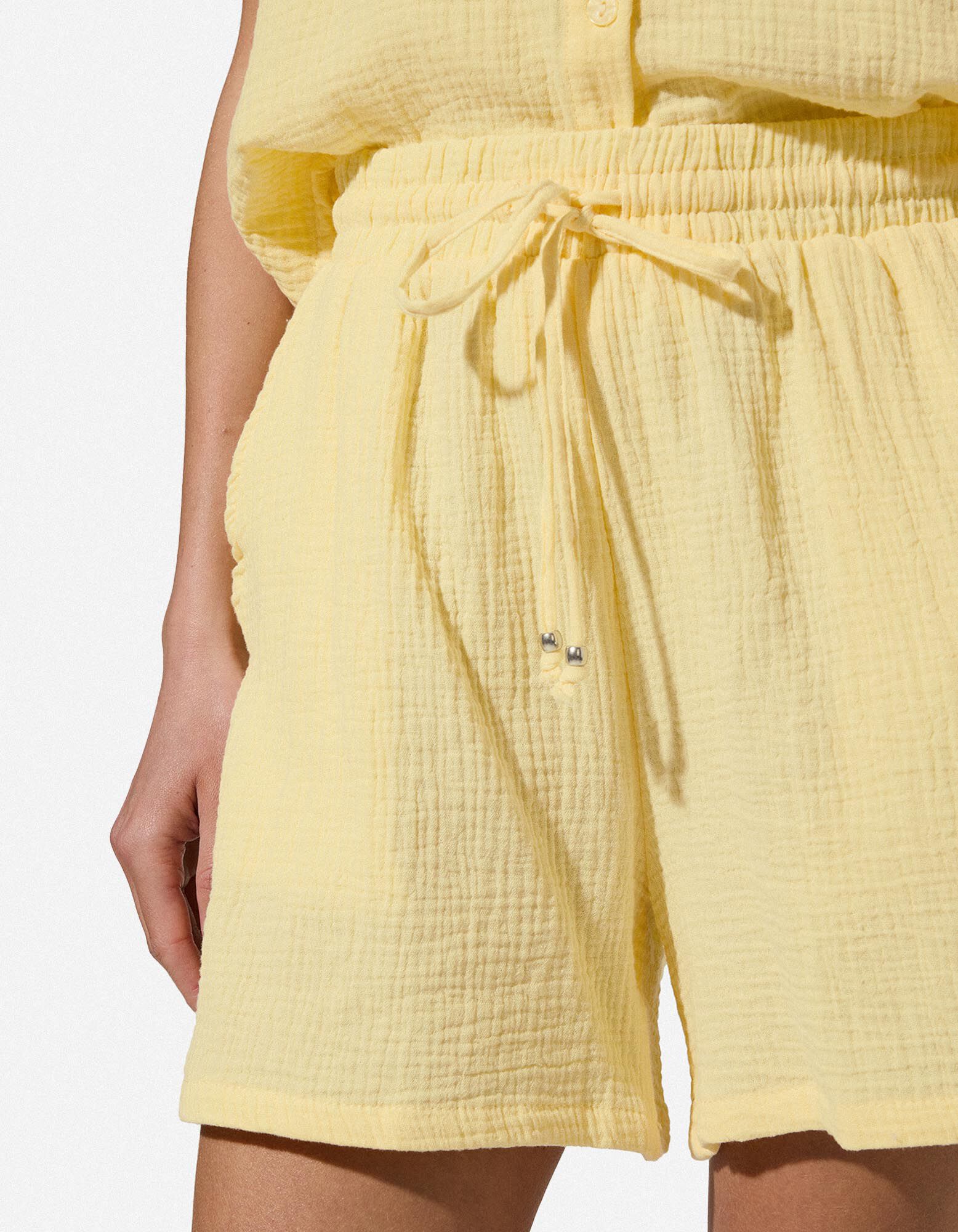 Shorts - Musselin - Hellgelb
