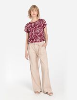 T-Shirt - Viskose-Mix - dunkelrot