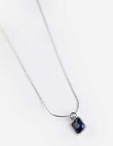 Kette - Ziersteine - silberfarben