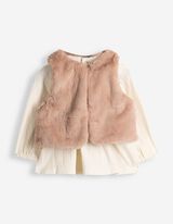 Set aus Shirt, Leggings, Weste - Baumwoll-Mix - Off-White