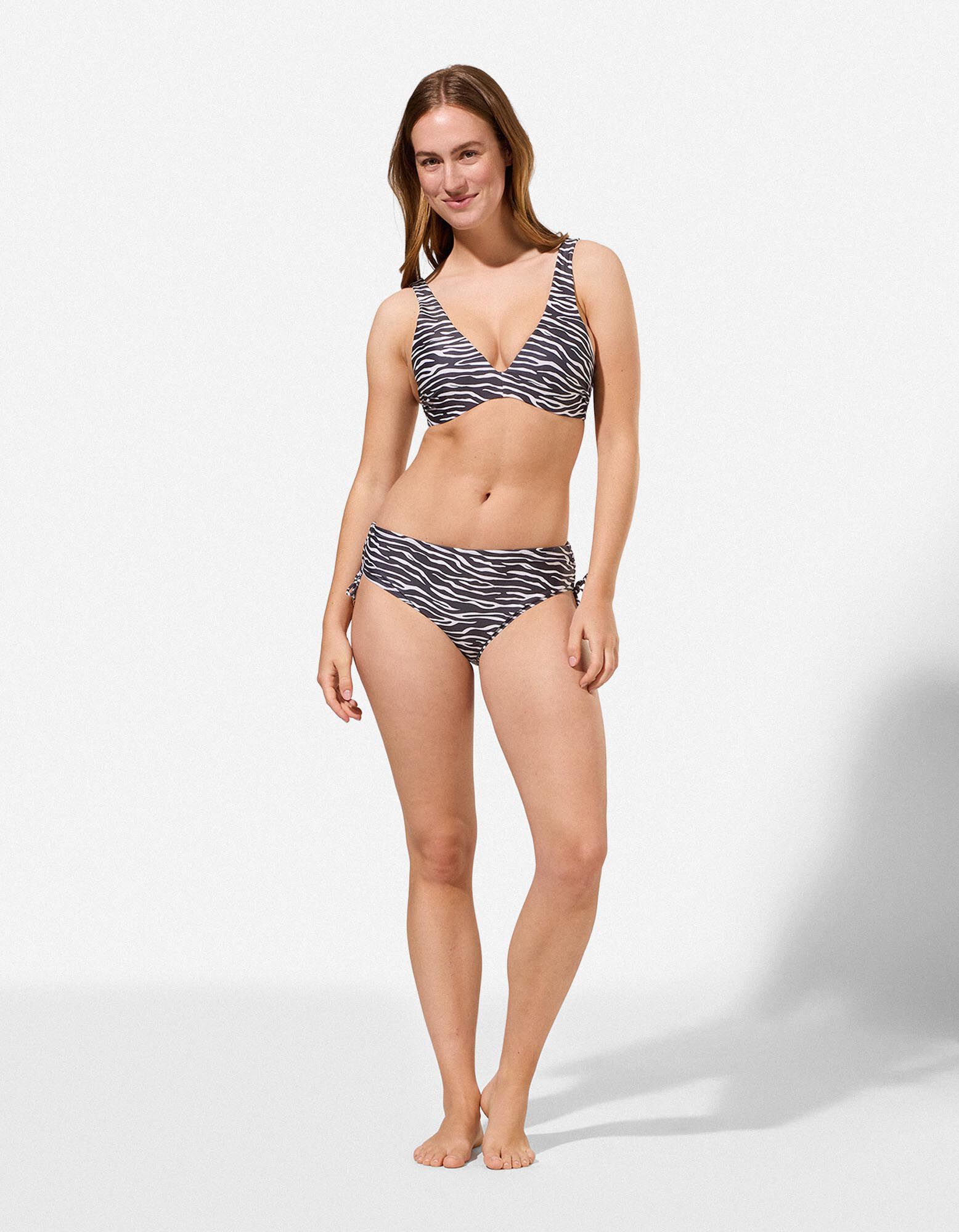 Short de bain - motif z&egrave;bre - noir