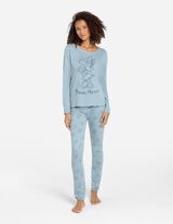 Pyjamaset bestaande uit shirt met lange mouwen en broek  - Minnie Mouse - turkoois