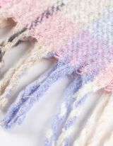 Schal - Karomuster - weiß