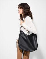 Beuteltasche - Lederoptik - schwarz